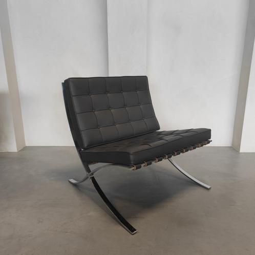 Knoll Barcelona chair - Volo mokka leder, Antiek en Kunst, Antiek | Meubels | Stoelen en Sofa's, Ophalen of Verzenden