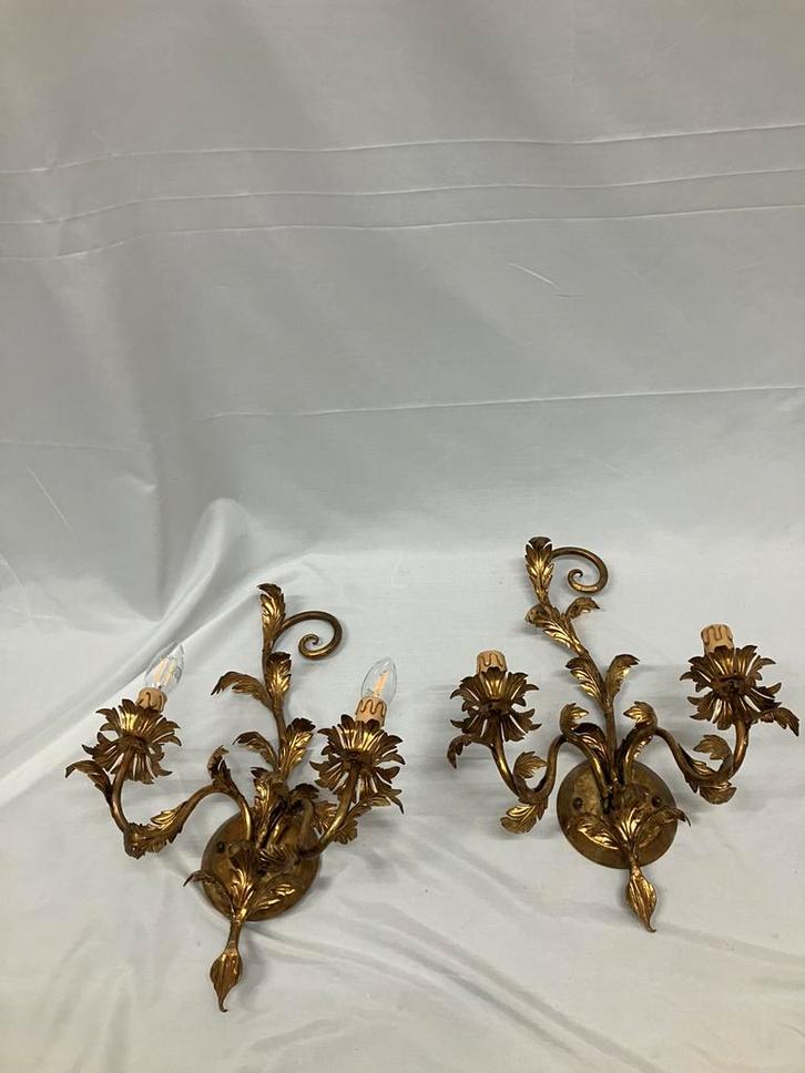 Vintage 2 stuks Hans Kögl wandlampen barok rococo stijl, Huis en Inrichting, Lampen | Losse lampen, Gebruikt, Ophalen of Verzenden