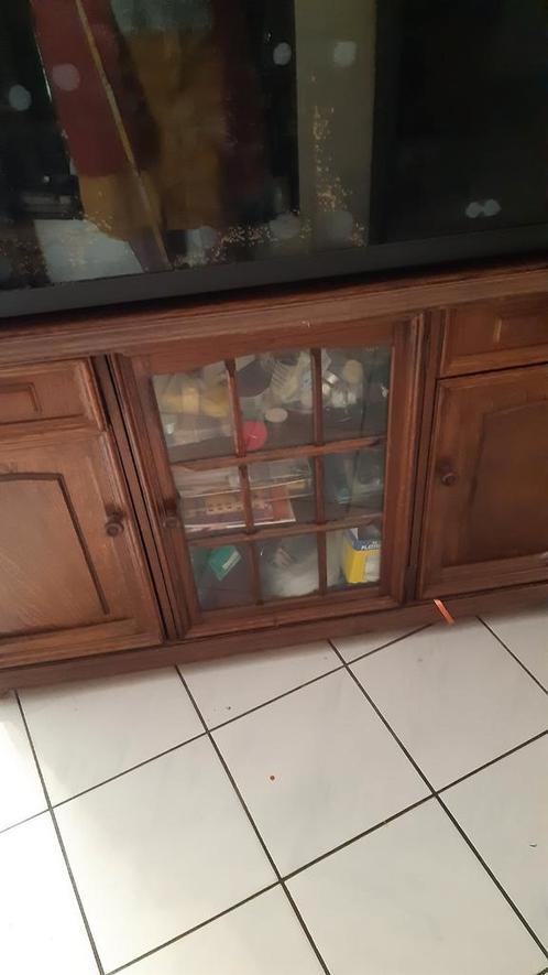 Kast en aquarium in glas te koop, Dieren en Toebehoren, Vissen | Aquaria en Toebehoren, Zo goed als nieuw, Ophalen