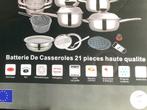 21 delig kookpottenset, Neuf, Inox, Enlèvement, Poêle à frire ou Sauteuse