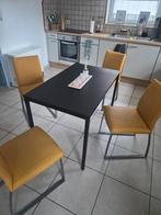 Table de cusine noir  avec les 4 chaises, Maison & Meubles, Enlèvement, Utilisé