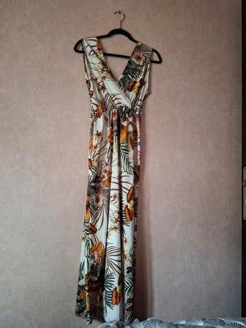 Maxi Jurk Tropische Print / Zomerjurk V-hals Made in Italy beschikbaar voor biedingen