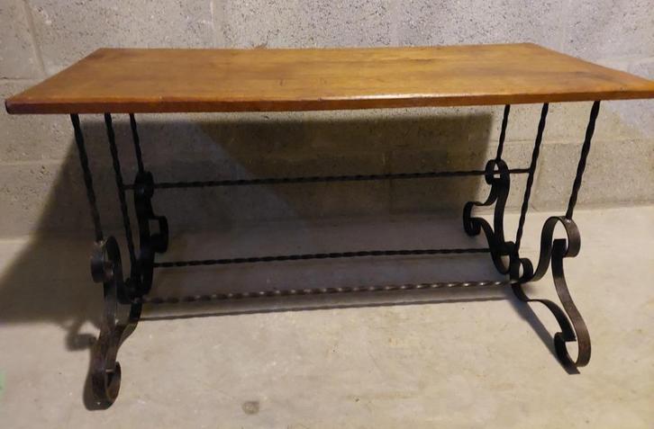 bijzet tafel, Huis en Inrichting, Tafels | Bijzettafels, Gebruikt, Rechthoekig, 45 tot 60 cm, 75 cm of meer, Hout, Ophalen