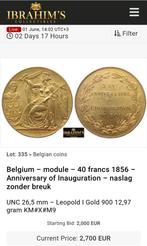 Référence originale en or au module des 40 francs 1856, Timbres & Monnaies, Monnaies | Belgique, Or, Enlèvement ou Envoi, Monnaie en vrac