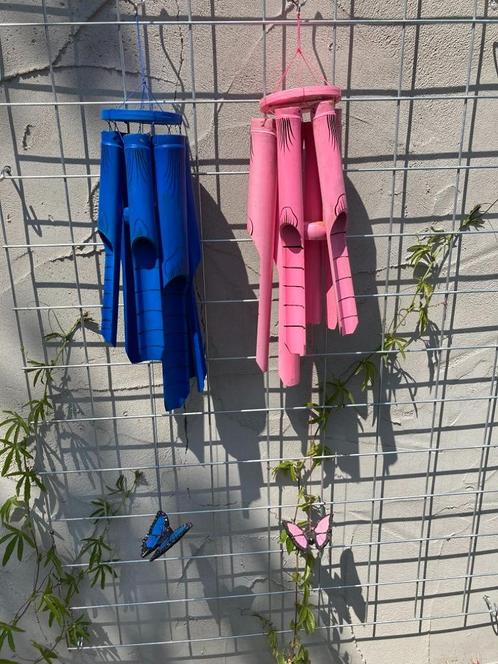 WINDGONG BAMBOE 40 CM blauw of roze NIEUW, Jardin & Terrasse, Décoration murale de jardin, Neuf, Enlèvement ou Envoi