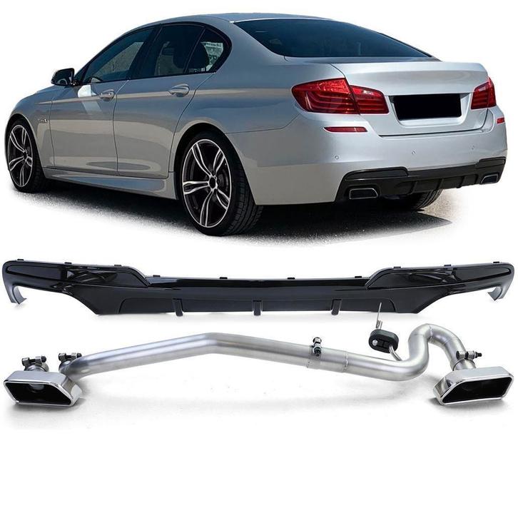 V8 Uitlaat Look Ombouw Set + Diffuser Glans Zwart Voor Bmw 5, Autos : Divers, Tuning & Styling, Envoi