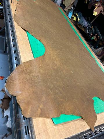 Cognac patina vintage halve huid 1,5mm dik soepel&glad A-503 beschikbaar voor biedingen