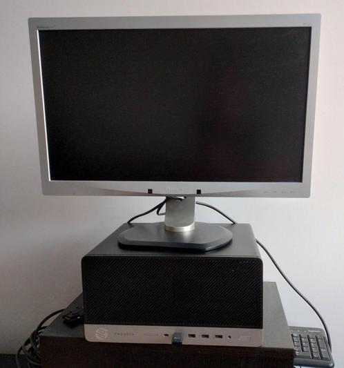 HP Prodesk 600 G3 Mini tower met GPU 6400 en monitor, Computers en Software, Desktop Pc's, Gebruikt, HDD, SSD, 16 GB, Met videokaart