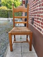 Set van 6 landelijke eikenhouten stoelen met gevlochten zit, Huis en Inrichting, Ophalen, Hout, Twee