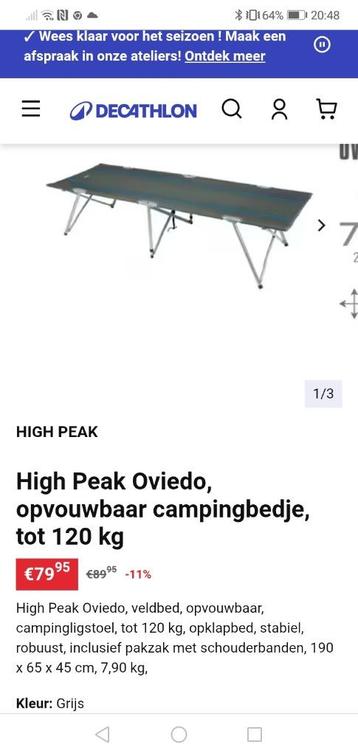 NIEUW! Opvouwbaar kampeerbed High Peak Oviedo  beschikbaar voor biedingen