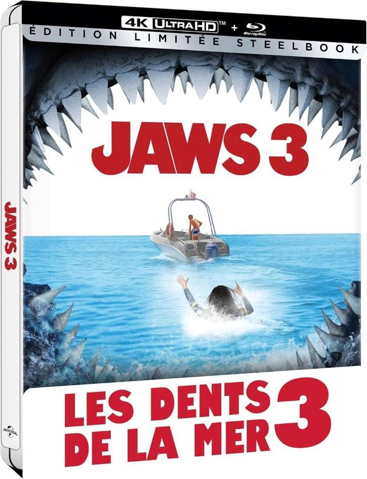Set van de Jaws 3&4 steelbok in 4K nieuw + kdo, Cd's en Dvd's, Blu-ray, Nieuw in verpakking, Boxset, Ophalen of Verzenden