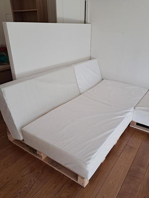 divan en bois de palette et coussins, Huis en Inrichting, Overige Huis en Inrichting, Zo goed als nieuw, Ophalen