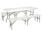 Destockage! Garden Plus table pliante 180x70x74 cm blanc, Neuf