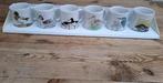 6 Vintage vogel mokken, Diet van Beek, groene Persil + rekje, Antiek en Kunst, Curiosa en Brocante, Ophalen of Verzenden