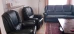 Lederen salon, Huis en Inrichting, Zetels | Zetels, Ophalen, Gebruikt, Klassiek, Driepersoons
