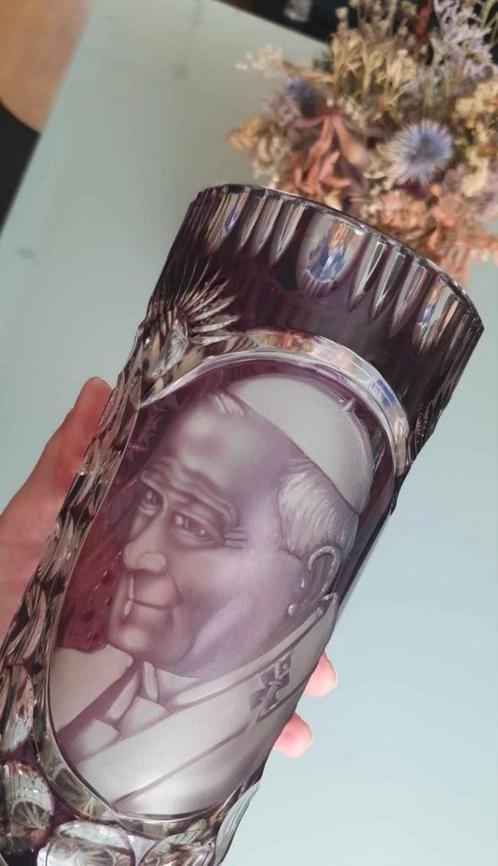 Boheemse Vaas Johannes Paulus ]], Antiek en Kunst, Antiek | Glaswerk en Kristal, Verzenden