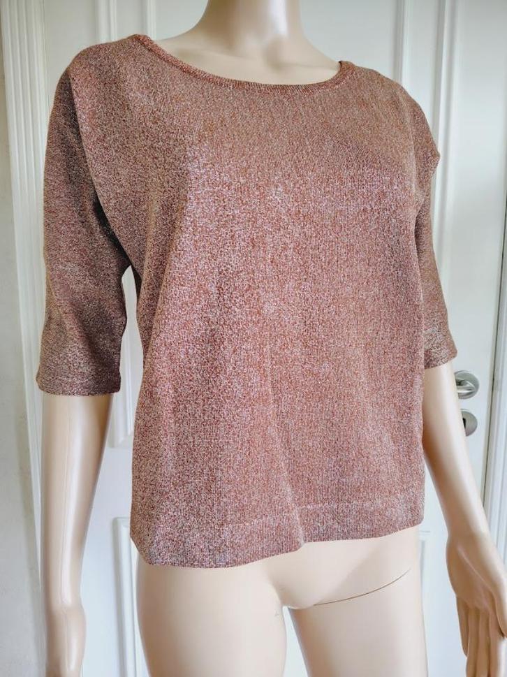 vintage roze goudkleurige glitter trui, Kleding | Dames, Truien en Vesten, Maat 36 (S), Roze, Verzenden