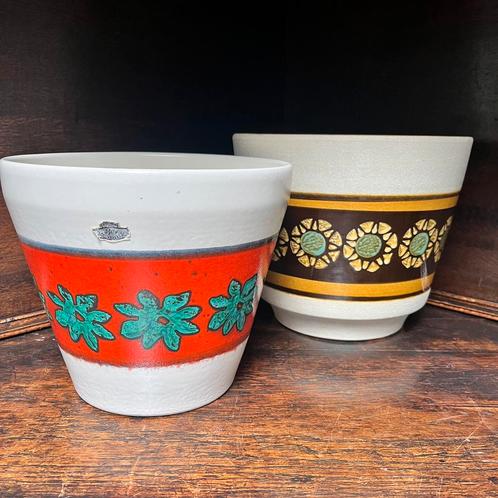 2 vintage bloempotten cachepots W-Germany Bay Keramik, Antiek en Kunst, Antiek | Keramiek en Aardewerk, Ophalen of Verzenden