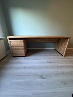 bureel massief eik + bureaustoel, Huis en Inrichting, Bureaus, Ophalen, Zo goed als nieuw, Bureau