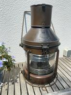 Antieke koperen scheepslamp R.C Murray Ltd, Glasgow, 48 cm, Verzamelen, Scheepvaart, Ophalen of Verzenden, Gebruikt