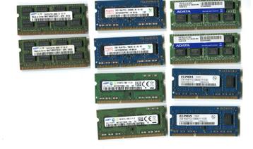 Ram mémoires DDR3 de 2 et 4 Gb en lot de 10 pièces