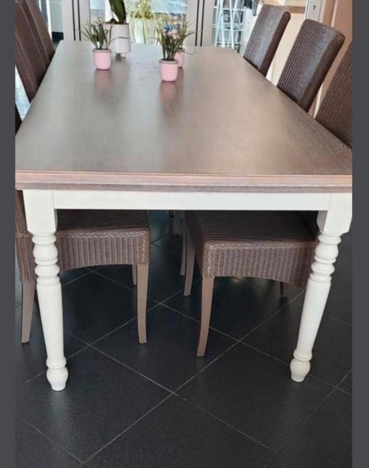 Landelijke eetkamer in vol hout, Huis en Inrichting, Complete eetkamers, Gebruikt, Ophalen