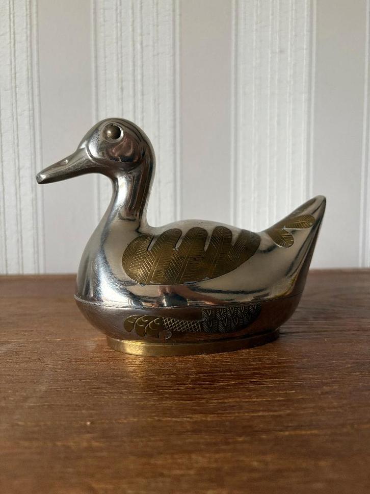 Boîte décorative en métal - canard, Collections, Collections Animaux, Utilisé, Statue ou Figurine, Autres, Enlèvement ou Envoi