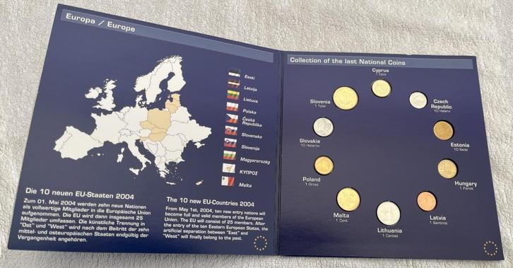 Nationale munten van de tien nieuwe EU leden in 2004., Postzegels en Munten, Munten | Europa | Niet-Euromunten, Setje, Overige landen