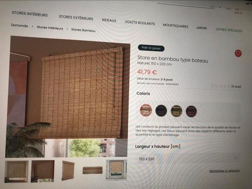 Zeer mooie natuurlijke bamboe jaloezieën, boottype, Huis en Inrichting, Stoffering | Gordijnen en Lamellen, Nieuw, 100 tot 150 cm