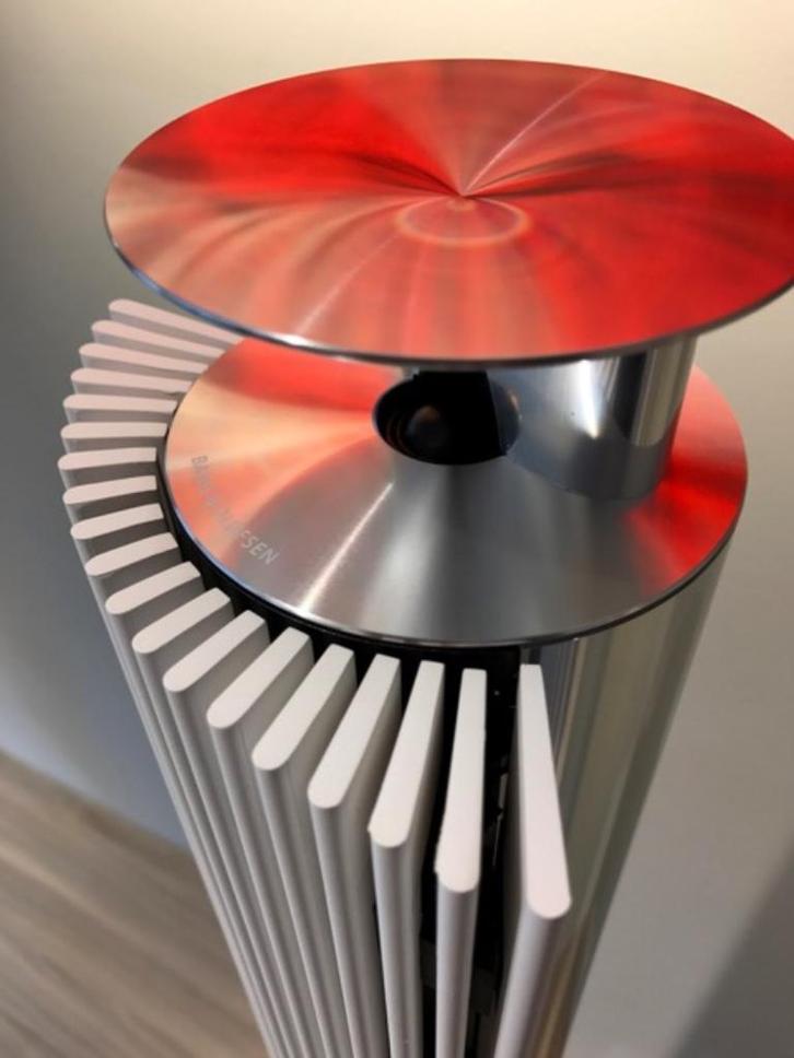 Bang & Olufsen Beolab 18 Alu Silver met witte covers - B&O, Audio, Tv en Foto, Luidsprekerboxen, Zo goed als nieuw, Front, Rear of Stereo speakers