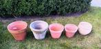 5 GRTOE BLOEMPOTTEN, Ophalen, Zo goed als nieuw, Rond, Terracotta