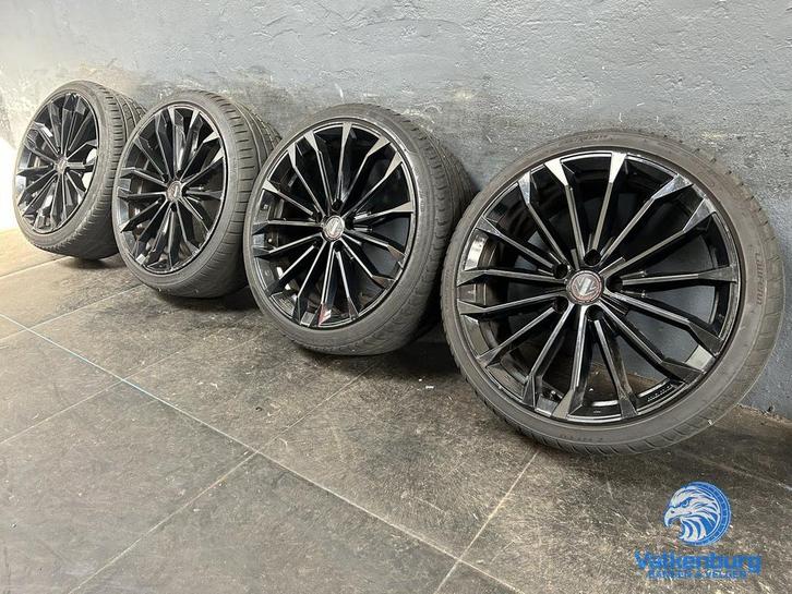 6mm!  Audi A3 VW Caddy Golf Leon 19 inch zwarte velgen 5x112, Auto-onderdelen, Banden en Velgen, Banden en Velgen, Zomerbanden