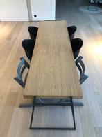 Berkenhouten tafel op maat met stalen frame 240x70x75cm, Rectangulaire, Modern, 75 cm ou plus, 50 à 100 cm
