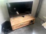 TV meubel massief hout, Huis en Inrichting, Kasten |Televisiemeubels, Ophalen, Gebruikt, 100 tot 150 cm, Teakhout