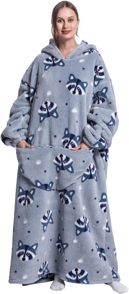 Oversized deken met capuchon | zachte fleece | Nieuw, Huis en Inrichting, Woonaccessoires | Plaids en Woondekens, Nieuw, Verzenden