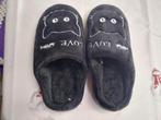 Zwarte slippers met kattenmotief, nieuw, Ophalen of Verzenden, Nieuw, Zwart, Slippers