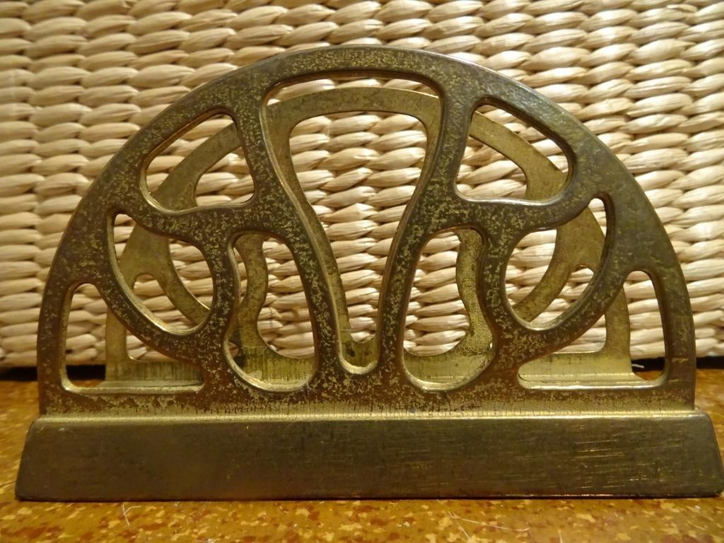 Curiosa brievenhouder servettenstandaard vintage messing1960, Antiek en Kunst, Curiosa en Brocante, Ophalen of Verzenden