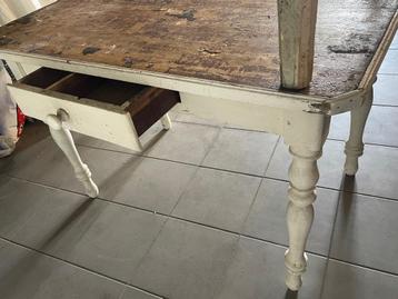 Ancienne table ferme cuisine bureau en bois  beschikbaar voor biedingen