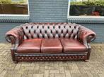 Engelse Chesterfield zetel roodbruin GRATIS GELEVERD!, Ophalen of Verzenden