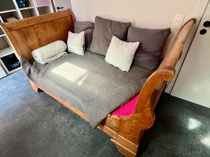 Lit/banquette forme bateau, Maison & Meubles, Chambre à coucher | Lits, Utilisé, Queen size, Bois, Enlèvement