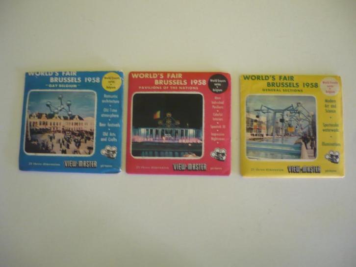 3 verzamelmapjes View Master Expo 58 Brussel World's fair 58, Verzamelen, Retro, Overige typen, Ophalen of Verzenden