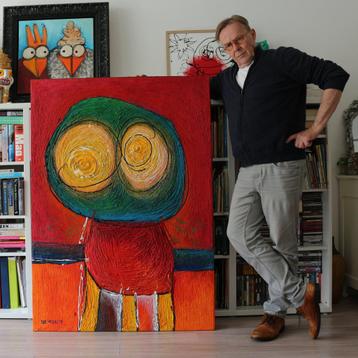 Ouder papier maché - schilderij, WEG IS WEG beschikbaar voor biedingen