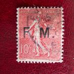 1906 France, Semeur avec empreinte FM, 10 rouge, tamponné, f, Affranchi, Enlèvement ou Envoi