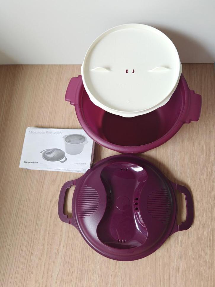 Tupperware magnetron rijstkoker 3 liter nieuw, Huis en Inrichting, Keuken | Tupperware, Nieuw, Overige typen, Crème, Paars, Ophalen of Verzenden