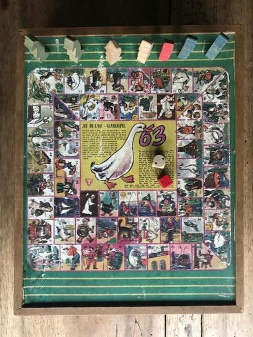 Oud houten koffertje met gezelschaps spellen, Antiek en Kunst, Antiek | Speelgoed, Ophalen of Verzenden
