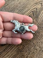 Hanger paard met klok, Overige materialen, Gebruikt, Ophalen of Verzenden, Zilver