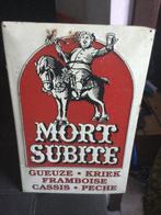 Plaque émaillée marque bière mort subite, Gebruikt