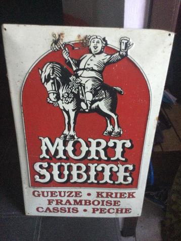 Plaque émaillée marque bière mort subite  beschikbaar voor biedingen