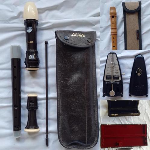Flûtes, étuis, métronome, Muziek en Instrumenten, Blaasinstrumenten | Blokfluiten, Zo goed als nieuw, Met koffer, hoes of etui