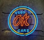 Used O.K. cars neon en veel andere USA garage showroom neons, Verzamelen, Ophalen of Verzenden, Nieuw, Lichtbak of (neon) lamp